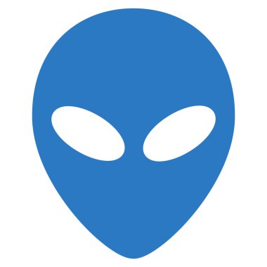 Uzaylı kafası düz simgesi