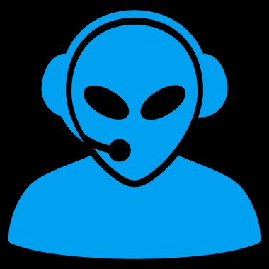 Uzaylı çağrı merkezi düz simgesi