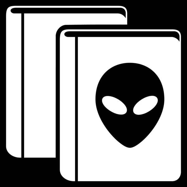 Außerirdische Bibliothek flaches Symbol — Stockvektor