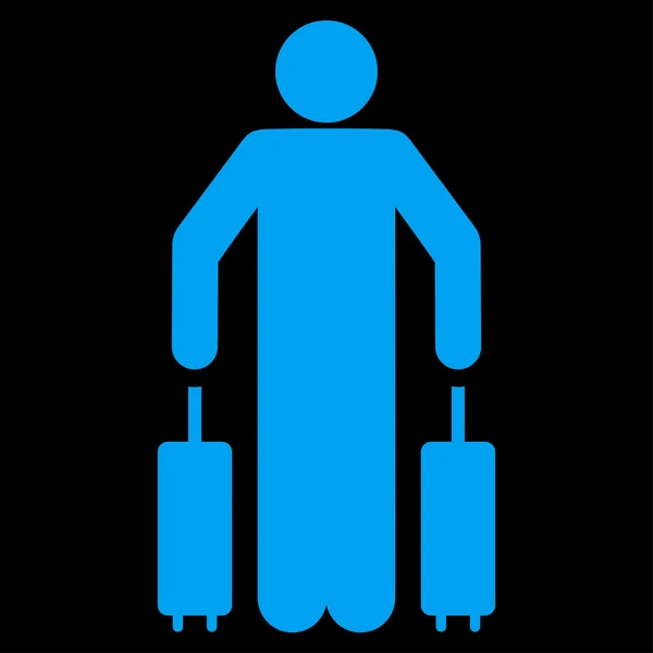 Passenger Luggage Flat Icon — Stock Vector