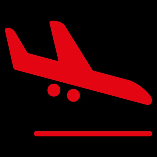 Aiplane Landing Flat Icono — Archivo Imágenes Vectoriales