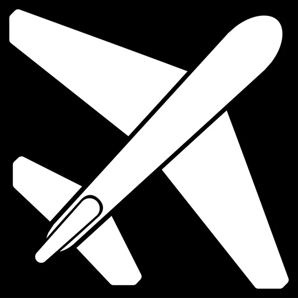 Плоская икона реактивного самолета — стоковый вектор