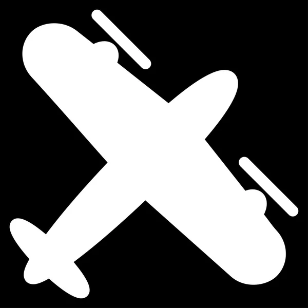 Propeller vliegtuigen platte pictogram — Stockvector