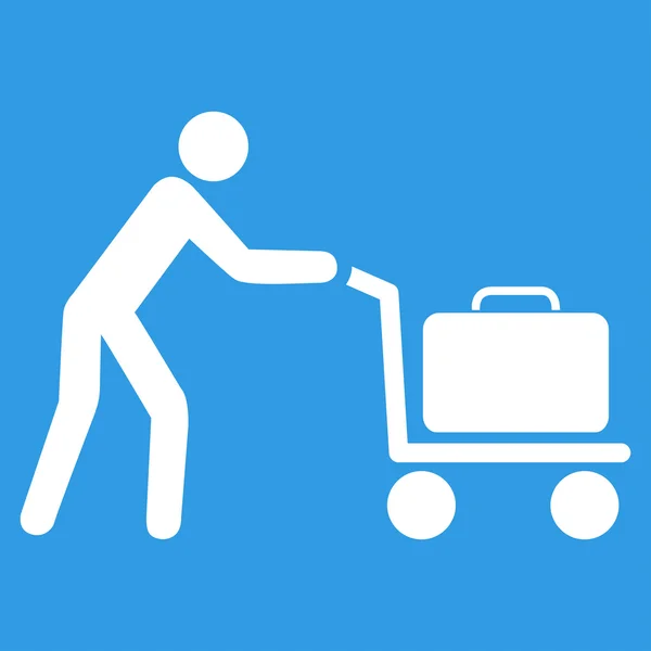 Passagier Trolley platte pictogram — Stockvector