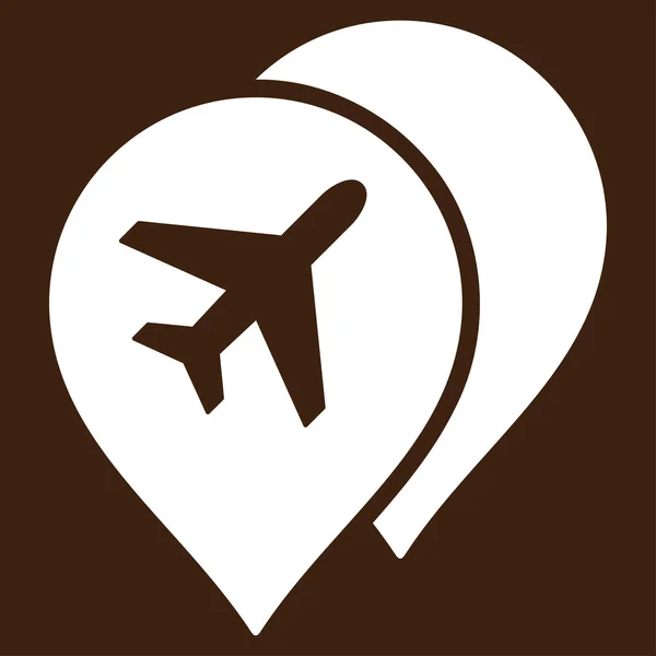 Mapa letiště Značky ploché ikony — Stockový vektor