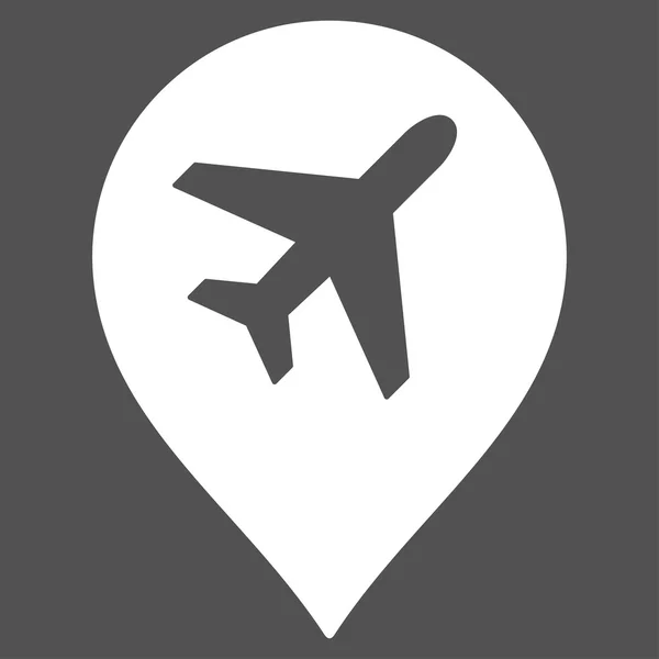 Icône plate de marqueur d'aéroport — Image vectorielle