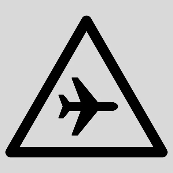 Avião ícone de perigo plana — Vetor de Stock