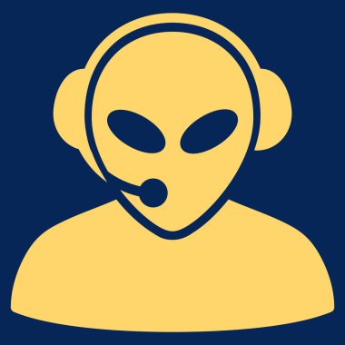 Uzaylı çağrı merkezi düz simgesi