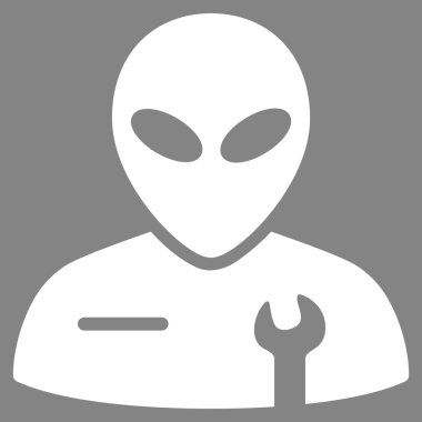 Uzaylı mekanik düz simgesi