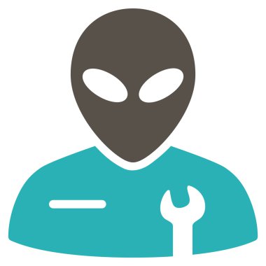 Uzaylı mekanik düz simgesi