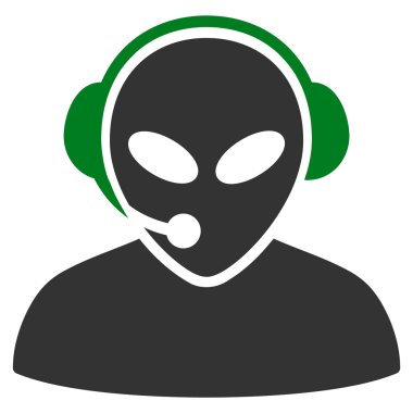 Uzaylı çağrı merkezi düz simgesi