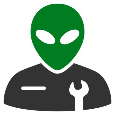 Uzaylı mekanik düz simgesi