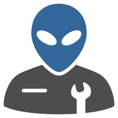 Uzaylı mekanik düz simgesi