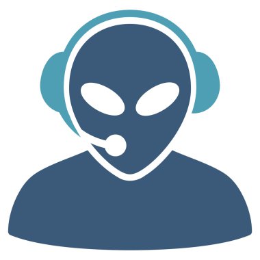 Uzaylı çağrı merkezi düz simgesi