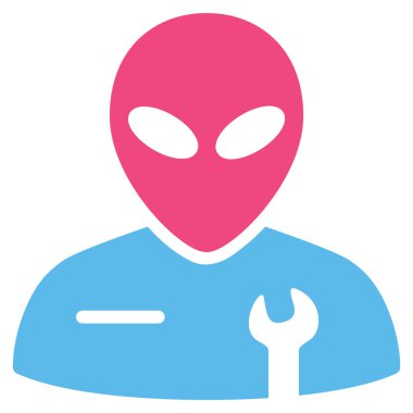 Uzaylı mekanik düz simgesi