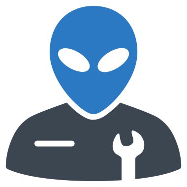 Uzaylı mekanik düz simgesi