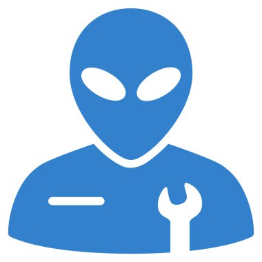 Uzaylı mekanik düz simgesi