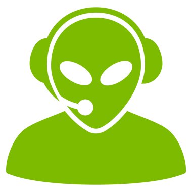 Uzaylı çağrı merkezi düz simgesi