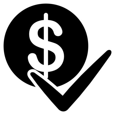 Ödemeler düz simgesi onaylama