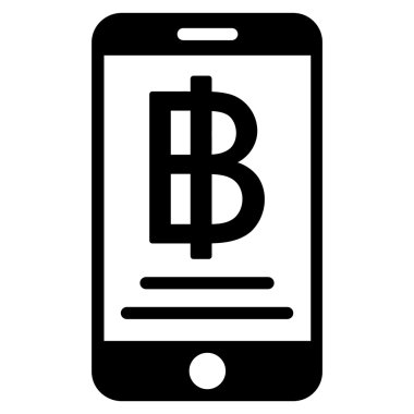 Baht mobil ödeme düz simgesi