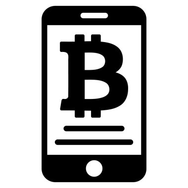 Bitcoin mobil ödeme düz simgesi