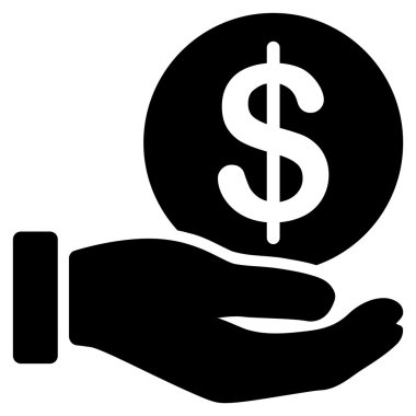 Doları para ödeme düz simgesi