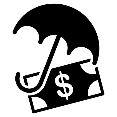 Mali şemsiye düz simgesi