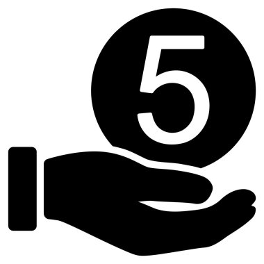 Beş sent ödeme düz simgesi