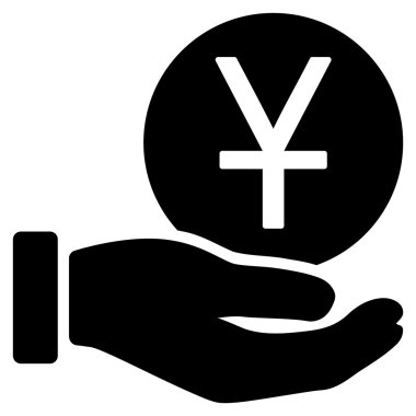 Yuan para ödeme düz simgesi