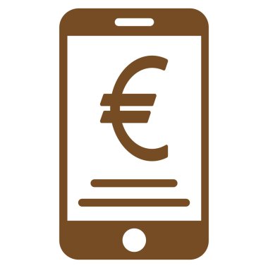 Euro mobil ödeme düz simgesi