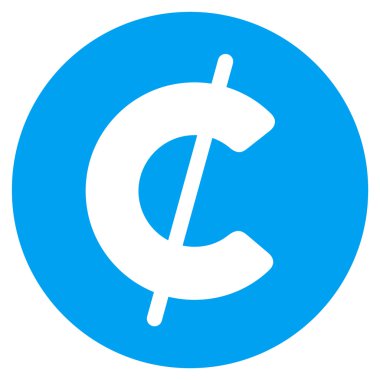 Cent sikke düz simgesi