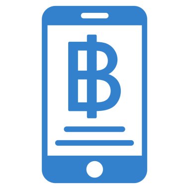 Baht mobil ödeme düz simgesi