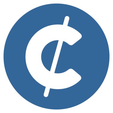 Cent sikke düz simgesi