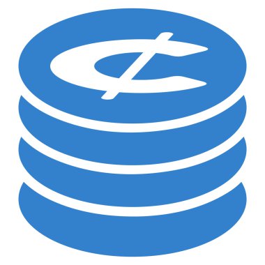 Cent sikke düz simgesi