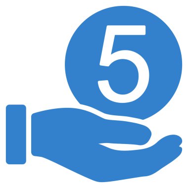 Beş sent ödeme düz simgesi