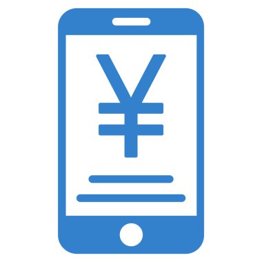 Yen mobil ödeme düz simgesi