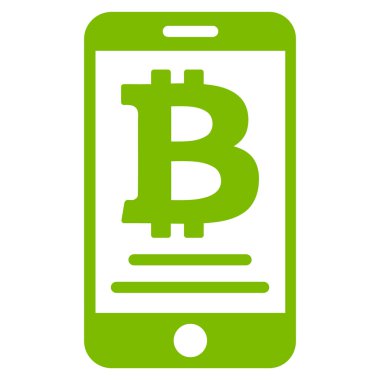 Bitcoin mobil ödeme düz simgesi