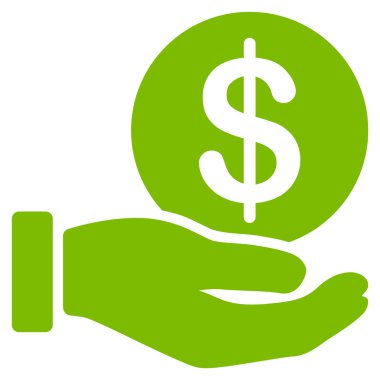 Doları para ödeme düz simgesi