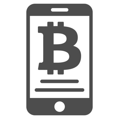 Bitcoin mobil ödeme düz simgesi