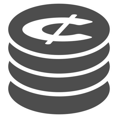 Cent sikke düz simgesi