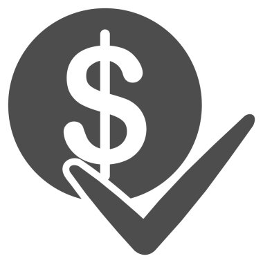 Ödemeler düz simgesi onaylama