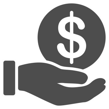 Doları para ödeme düz simgesi