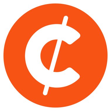 Cent sikke düz simgesi