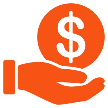 Doları para ödeme düz simgesi