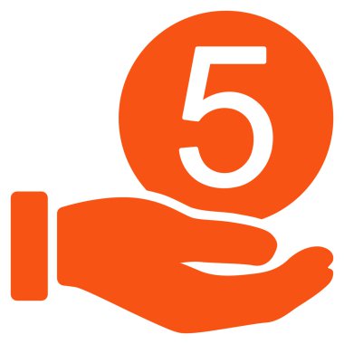 Beş sent ödeme düz simgesi