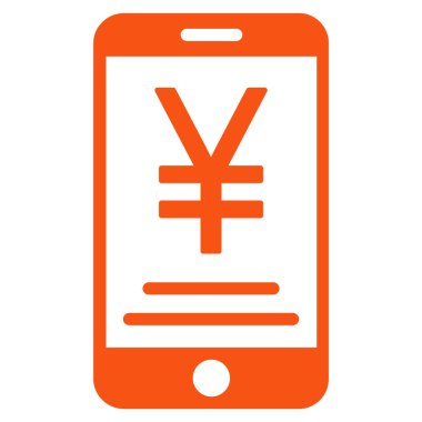 Yen mobil ödeme düz simgesi