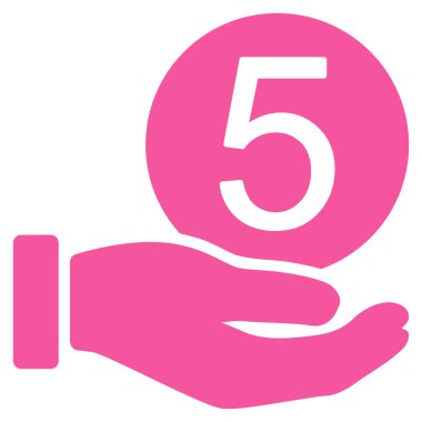 Beş sent ödeme düz simgesi