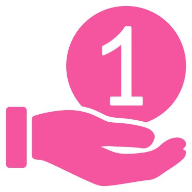 Bir jeton ödeme düz simgesi