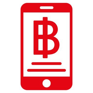 Baht mobil ödeme düz simgesi