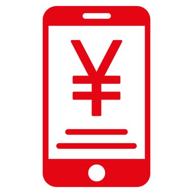 Yen mobil ödeme düz simgesi